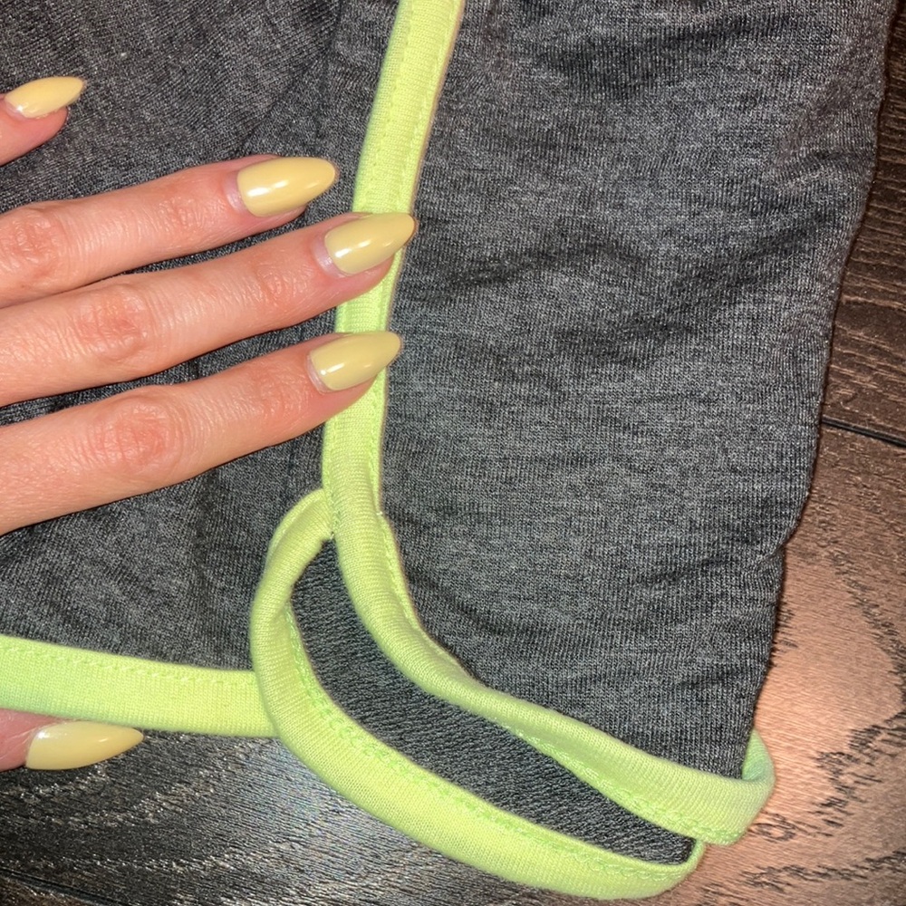 NWOT Gray and Neon yellow Women's 92 Athletic Shorts - Picture 4 of 4